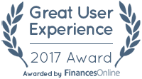 Great user experience award 2017 from financesonline